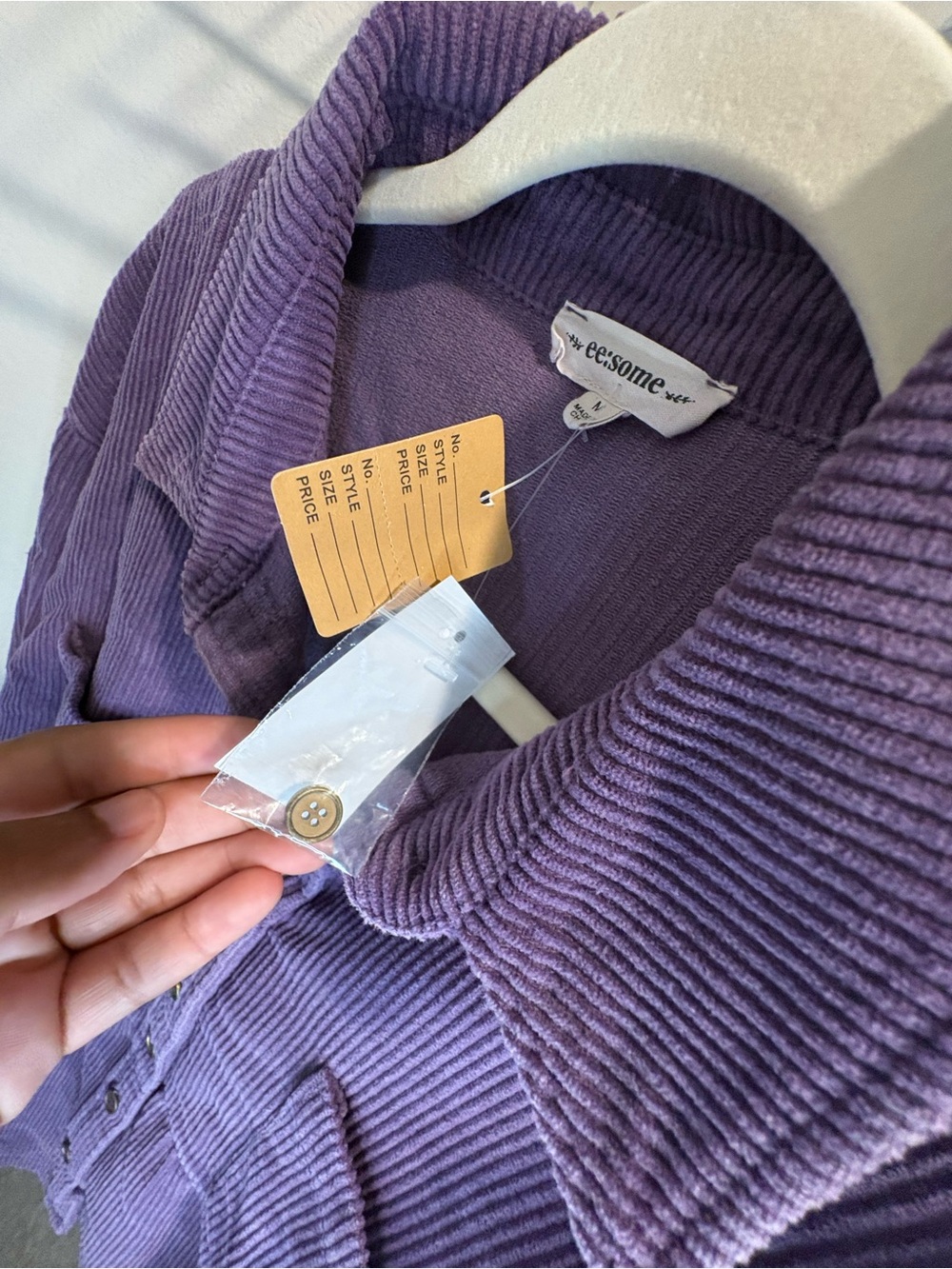 eesome Purple Corduroy Utility Jacket - Picture 4 of 10